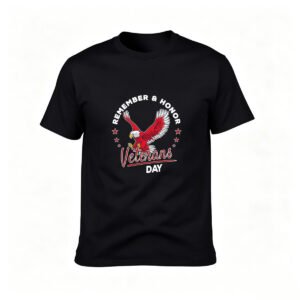 Remember Honor Veterans Day Eagle Print Mens T-Shirt