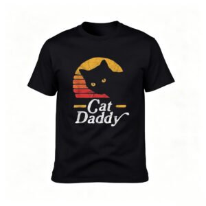 Cat Daddy Vintage Sunset Cat Mens T-Shirt Gift