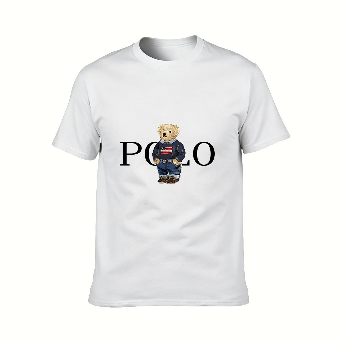 Polo Bear Logo Men's T-Shirt Classic Black Casual Wear Gift - Image 2