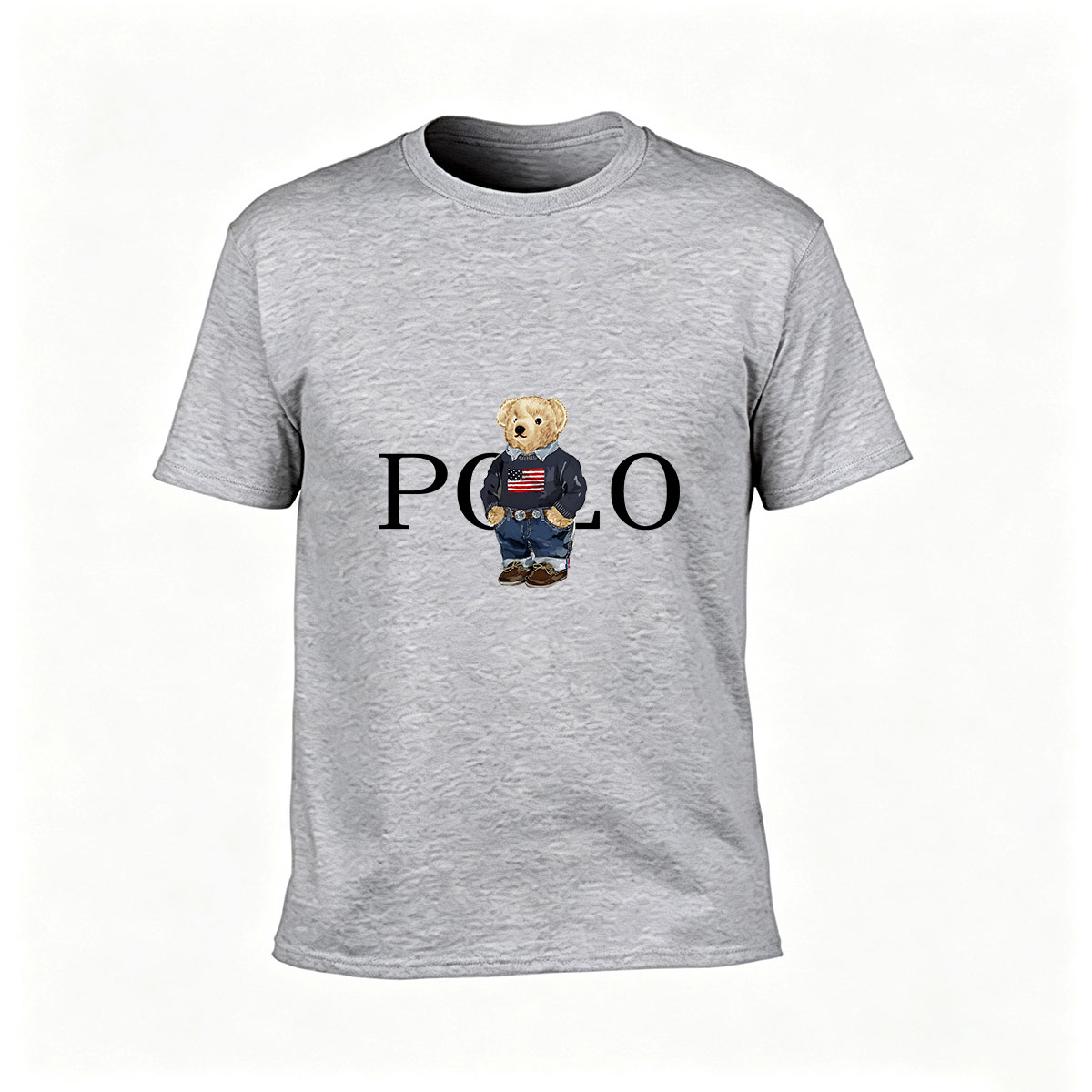 Polo Bear Logo Men's T-Shirt Classic Black Casual Wear Gift - Image 3