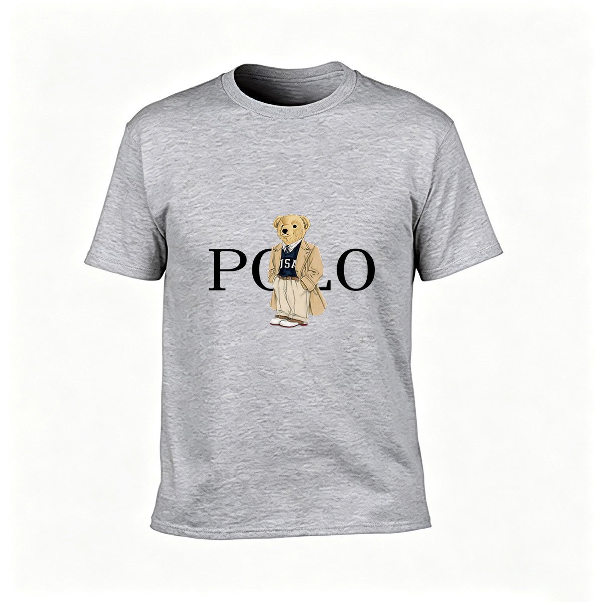 Polo Bear Logo Men's T-Shirt Classic Black Casual Wear Gift - Image 3