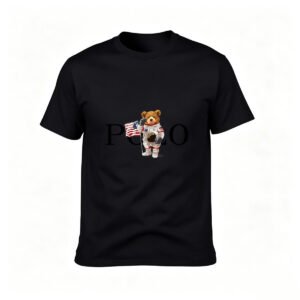 Astronaut Bear USA Flag Men's T-Shirt Gift Fun Design