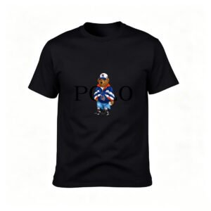 Polo Bear Graphic T-Shirt Men's Casual Streetwear Tee Gift