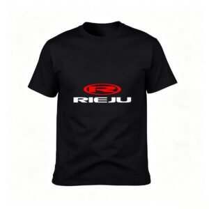Rieju Logo T-Shirt Men's Black Casual Tee Gift for Motorcycle Fans