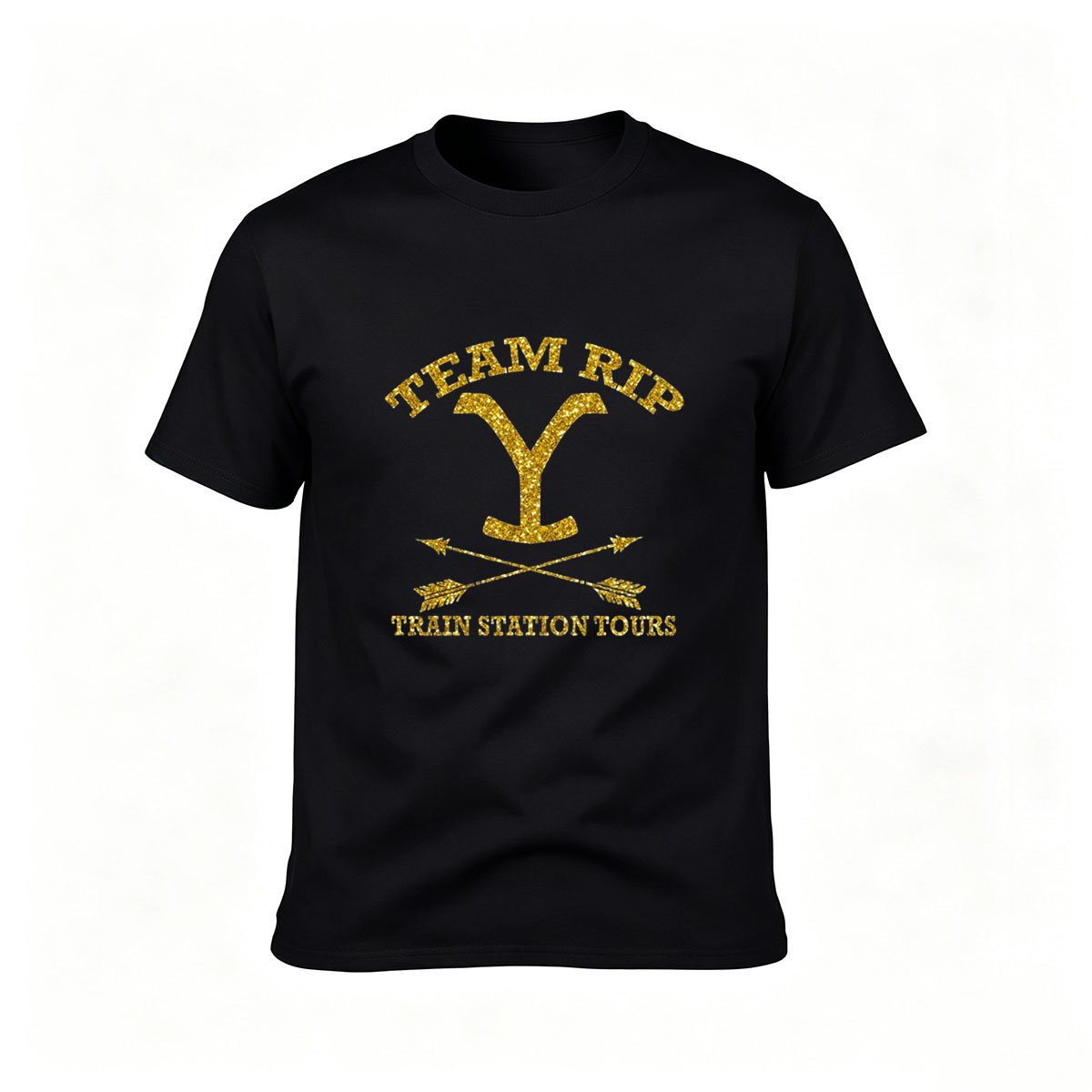 Team Rip Train Station Tours Men's T-Shirt Gold Logo Design