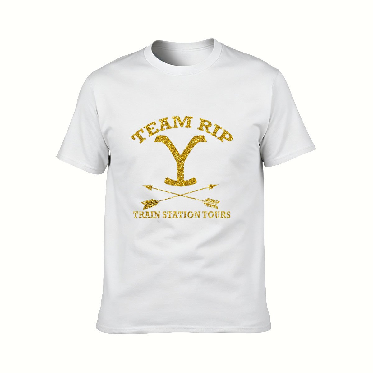 Team Rip Train Station Tours Men's T-Shirt Gold Logo Design - Image 2