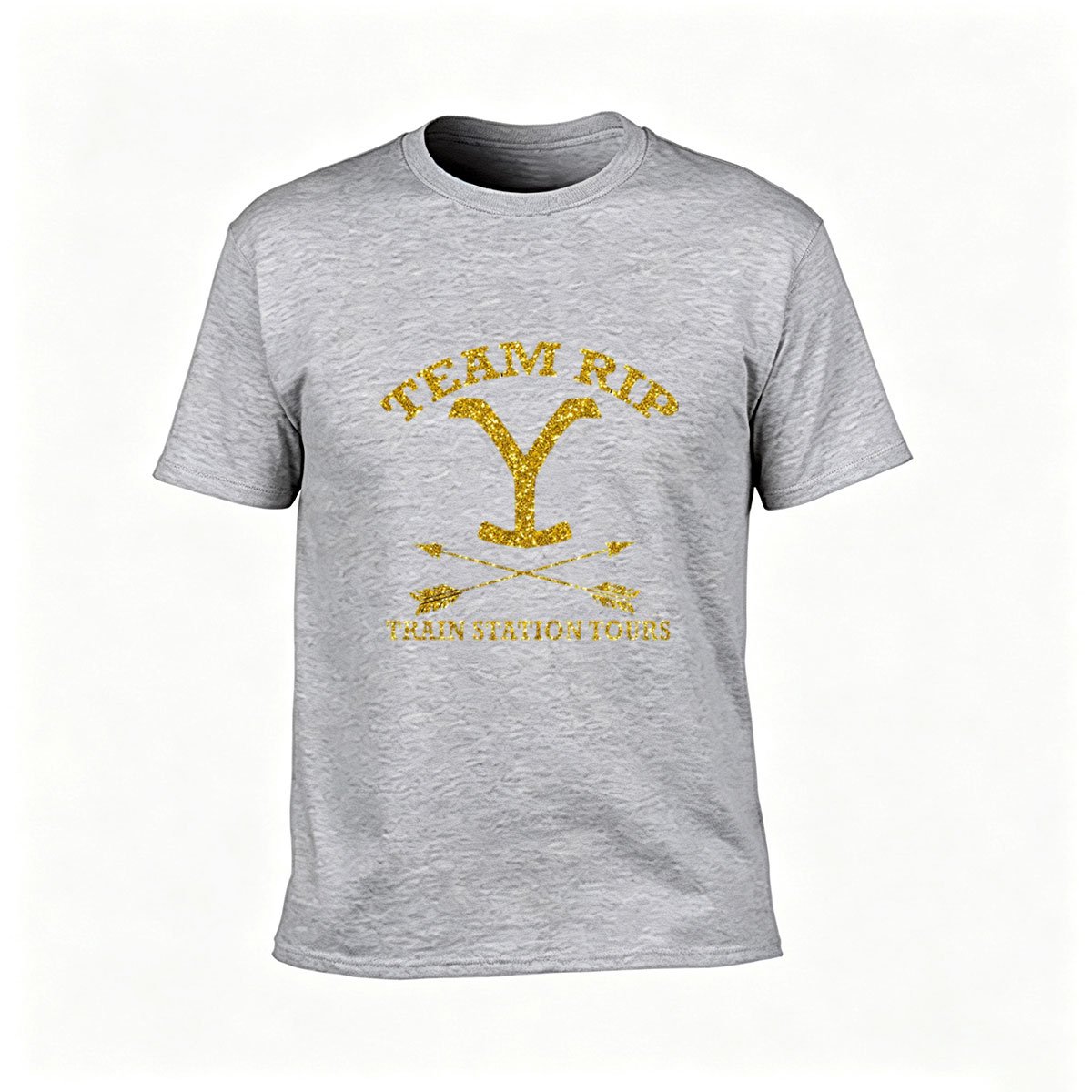 Team Rip Train Station Tours Men's T-Shirt Gold Logo Design - Image 3