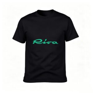 Riva Logo Men's T-Shirt Black Green Print Casual Wear Gift