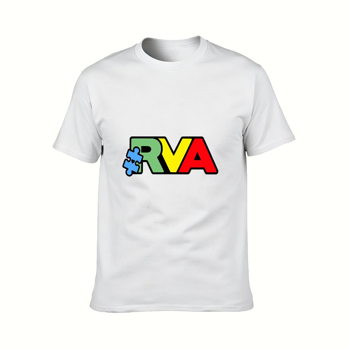 RVA Puzzle Piece Colorful Men's T-Shirt Gift for Virginia Fans - Image 2