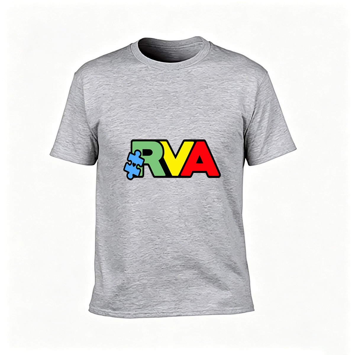 RVA Puzzle Piece Colorful Men's T-Shirt Gift for Virginia Fans - Image 3