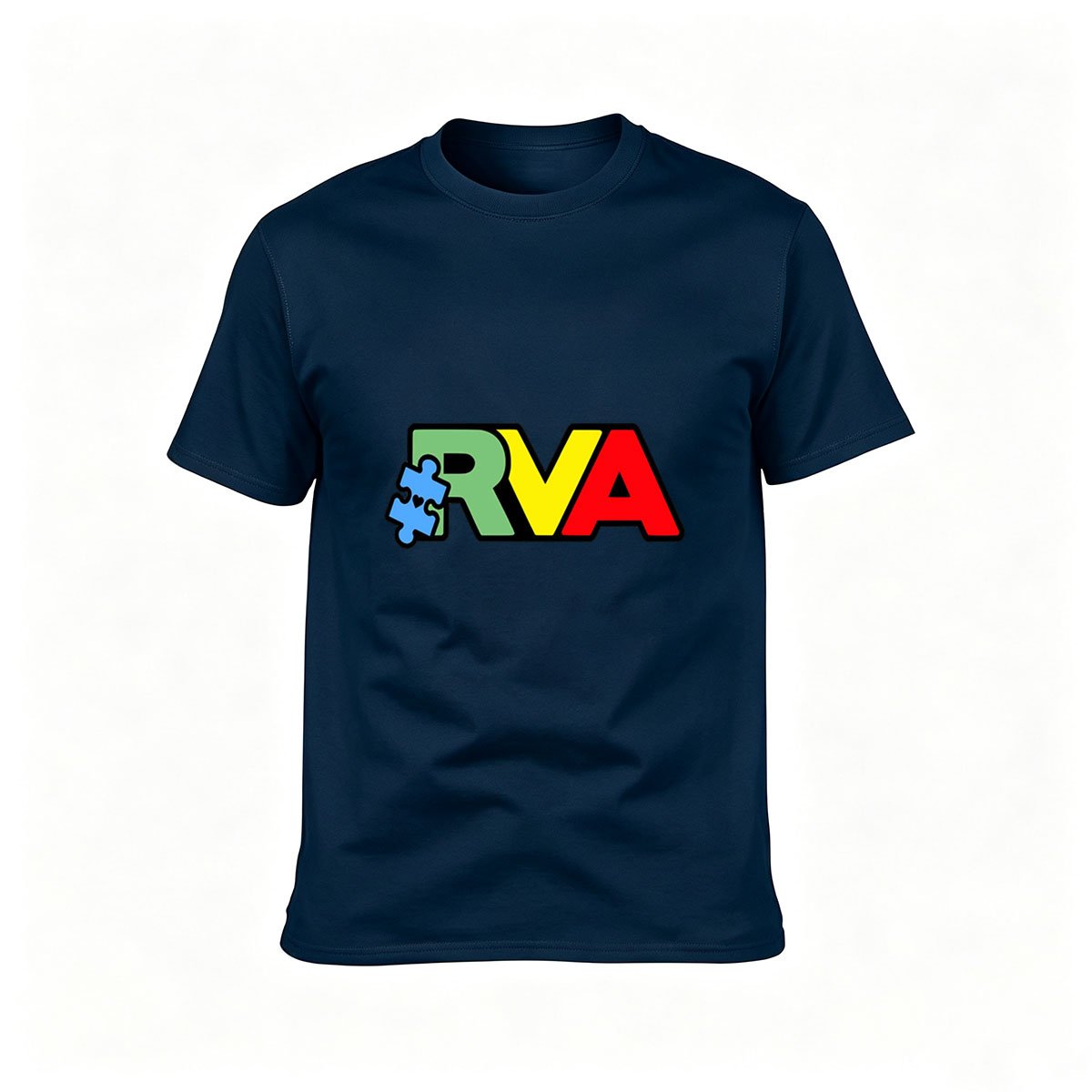 RVA Puzzle Piece Colorful Men's T-Shirt Gift for Virginia Fans - Image 6